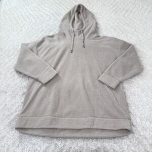 32 Degrees Heat Hoodie Mens 2XL Gray Sherpa Fleece Pullover Y2K Casual Street